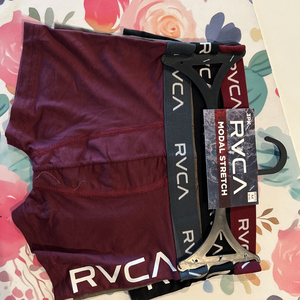 RVCA Boys Boxers Briefs Sz M 8-10~3 Pk New With Tags